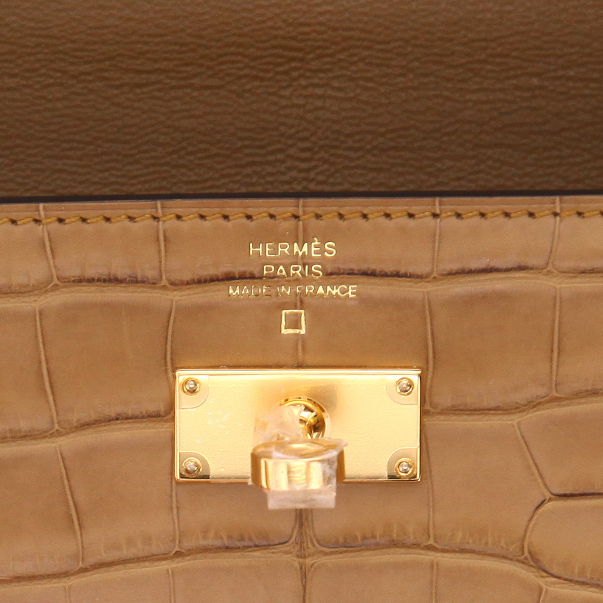 Sac bandoulière Hermès  Kelly To Go en alligator bronze - Detail D2
