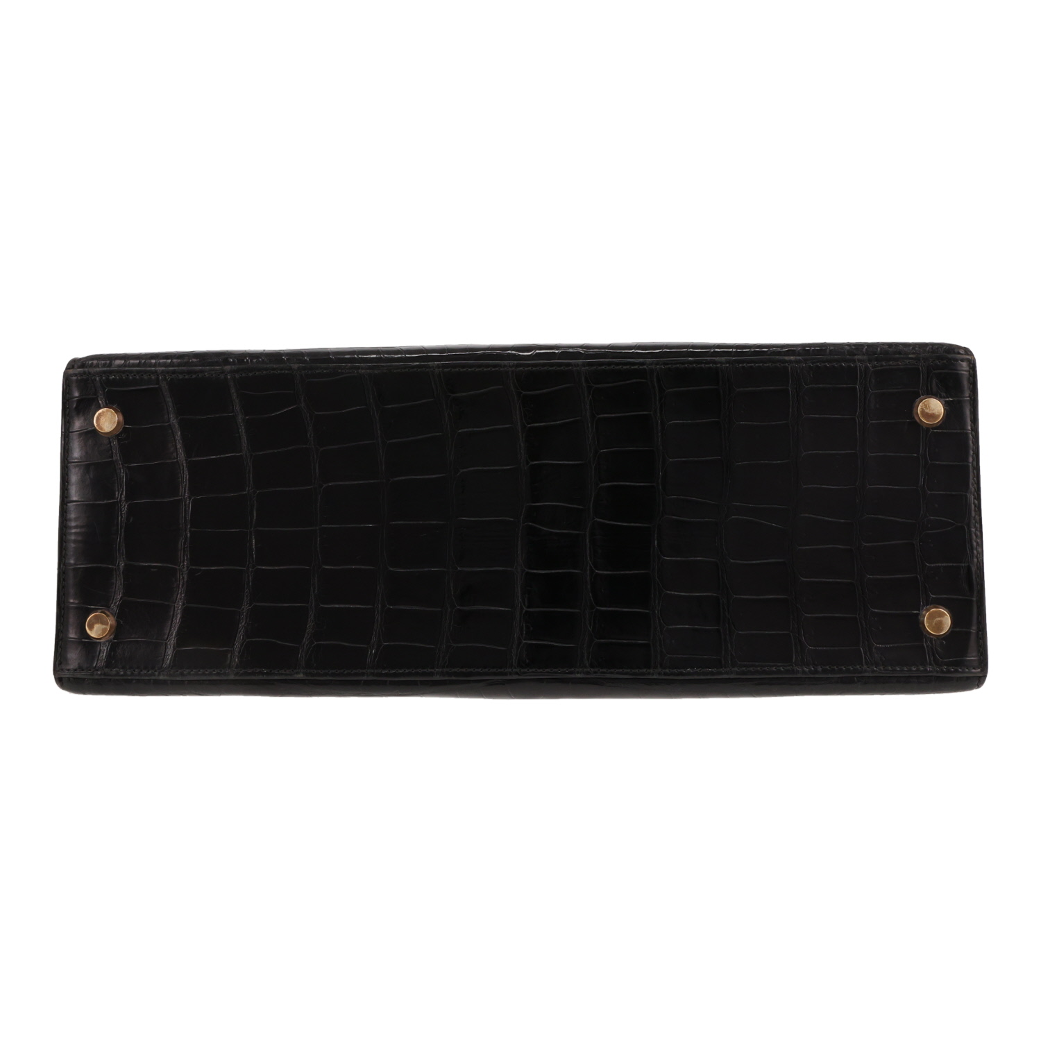 Hermès  Kelly 32 cm handbag  in black crocodile - Detail D1