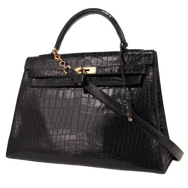 Borsa Hermès  Kelly 32 cm in coccodrillo nero