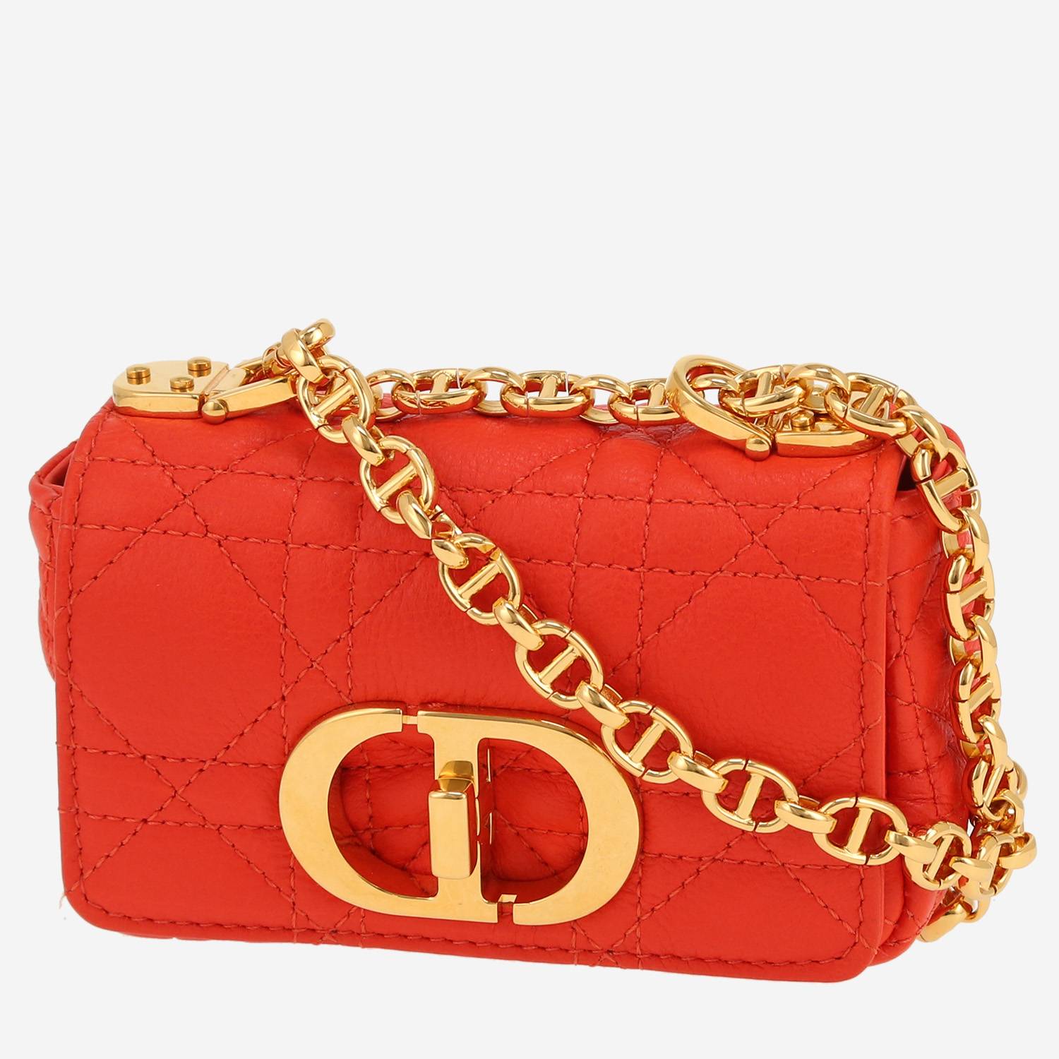 Dior  Caro mini  shoulder bag  in red leather cannage