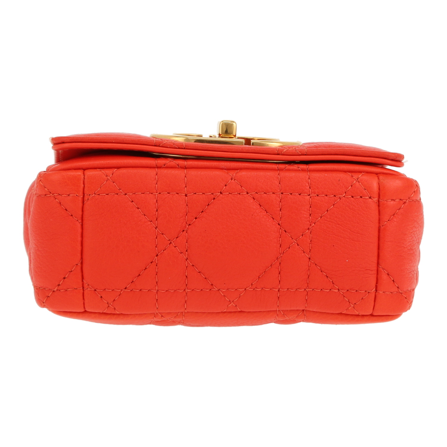 Borsa a tracolla Dior  Caro mini  in pelle cannage rossa - Detail D1