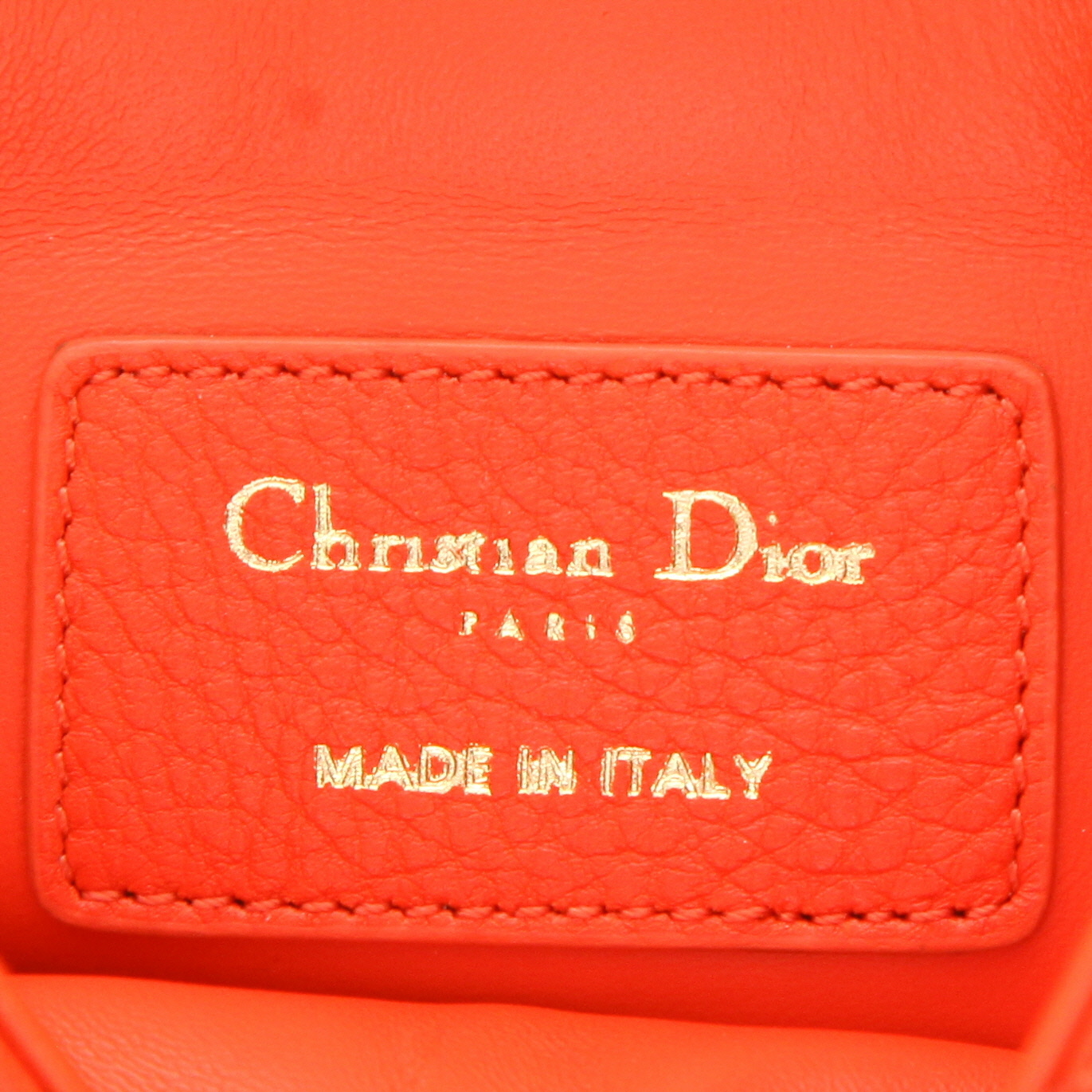 Dior  Caro mini  shoulder bag  in red leather cannage - Detail D2