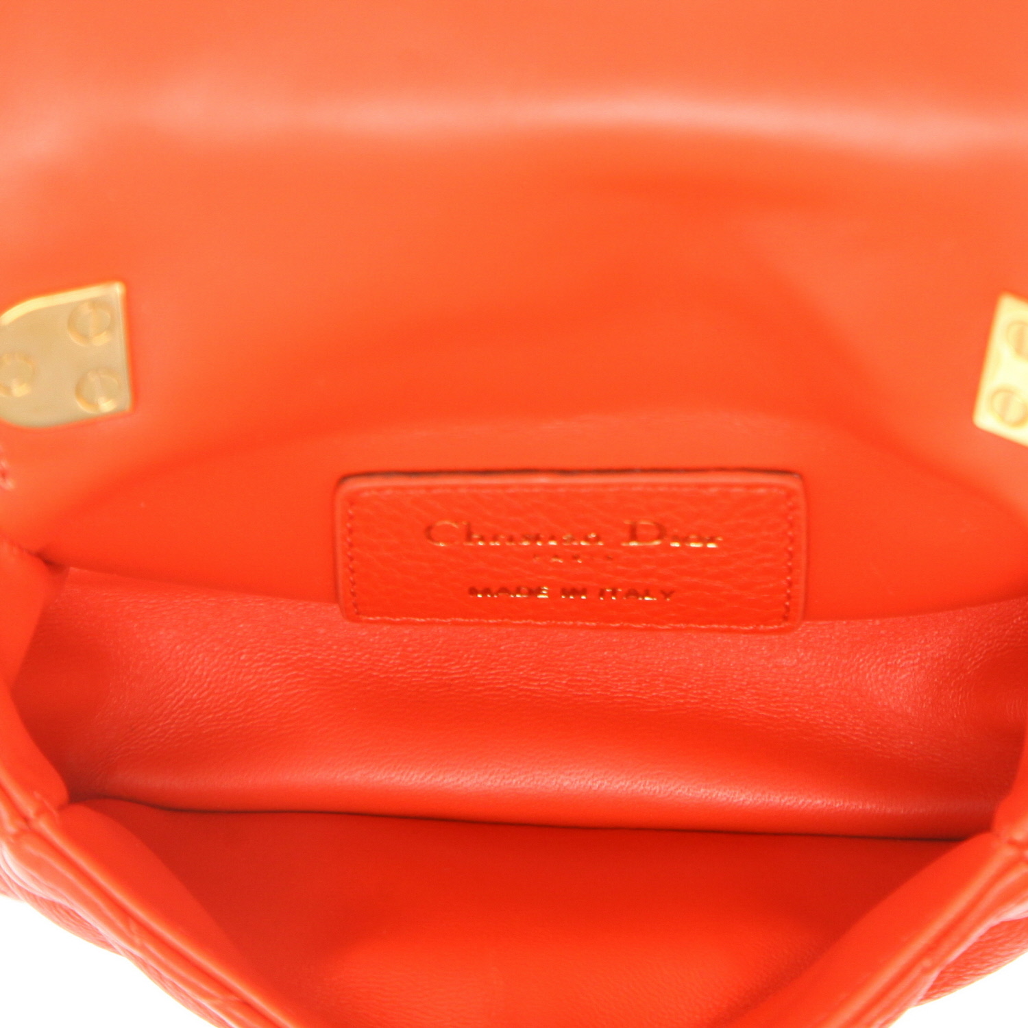Bolso bandolera Dior  Caro mini  en cuero cannage rojo - Detail D3