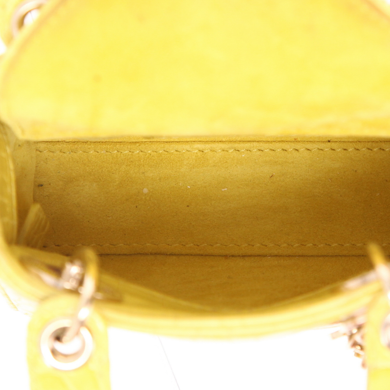 Borsa a tracolla Dior  Micro Lady Dior in coccodrillo giallo - Detail D3