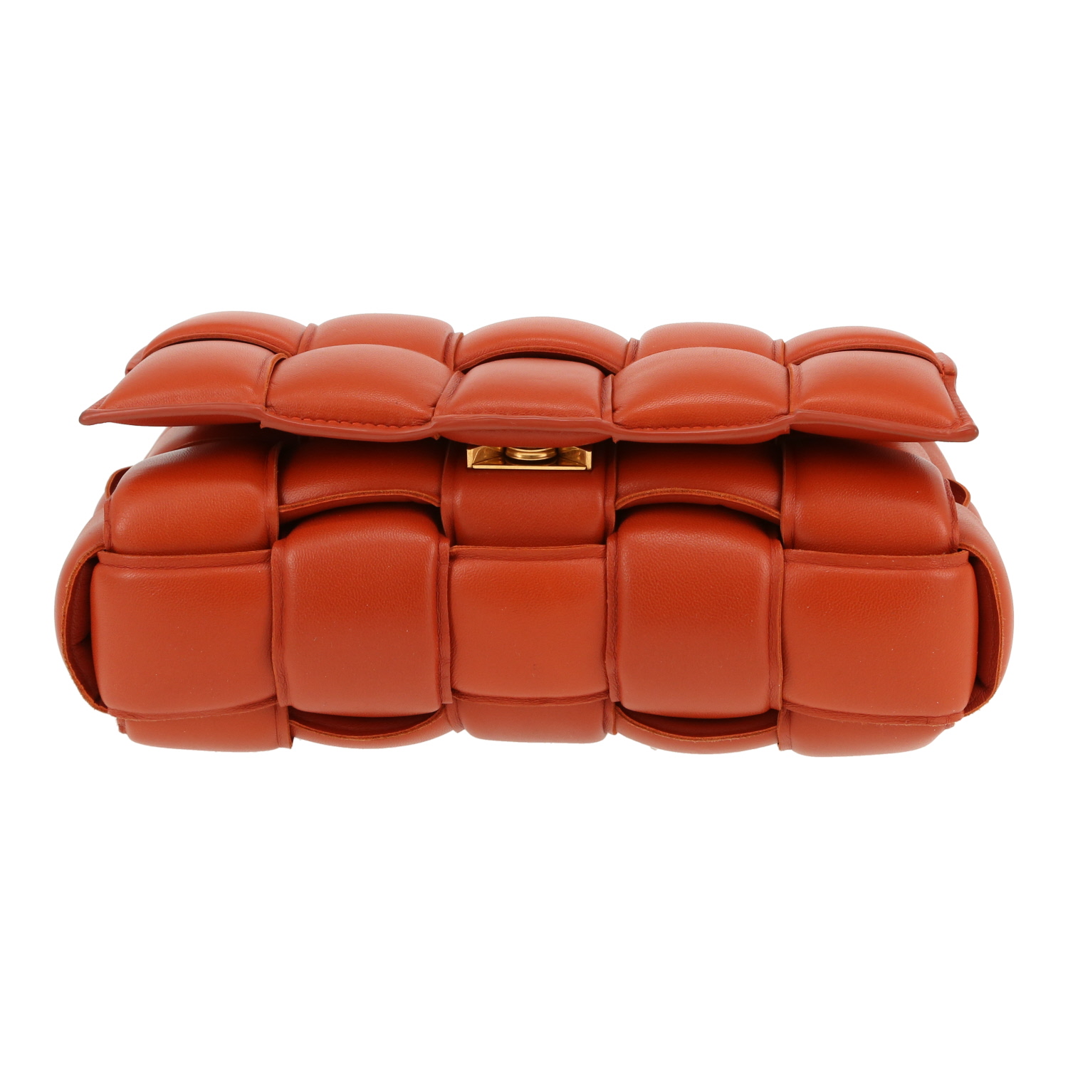 Sac bandoulière Bottega Veneta  Cassette en cuir intrecciato orange - Detail D1