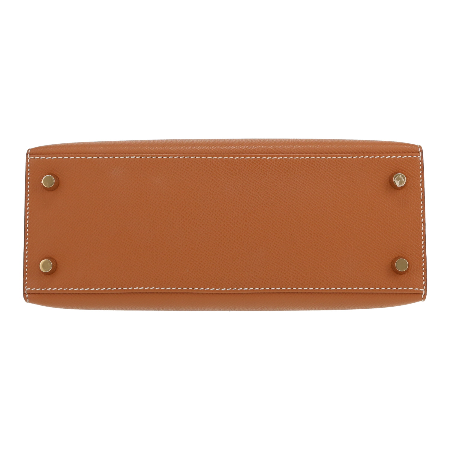 Sac à main Hermès  Kelly 25 cm en cuir epsom gold - Detail D1