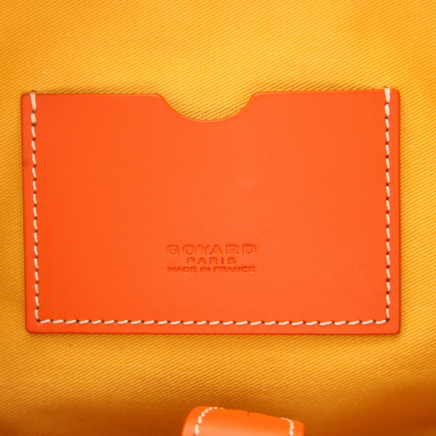 Sac porté épaule ou main Goyard  Saint Martin en toile Goyardine orange et cuir orange - Detail D2