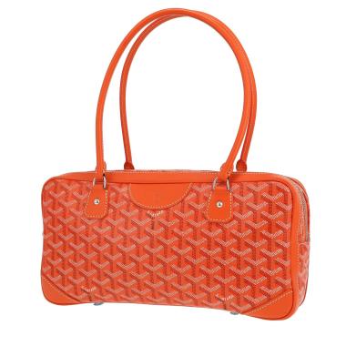 Goyard  Saint Martin bag worn on the shoulder or carried in the hand  in orange Goyard canvas  and orange leather