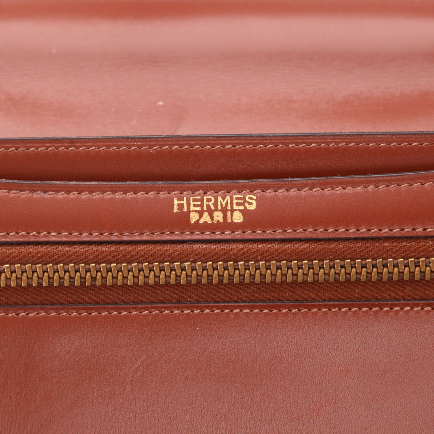 Hermès  Sac à dépêches briefcase  in cognac box leather - Detail D2