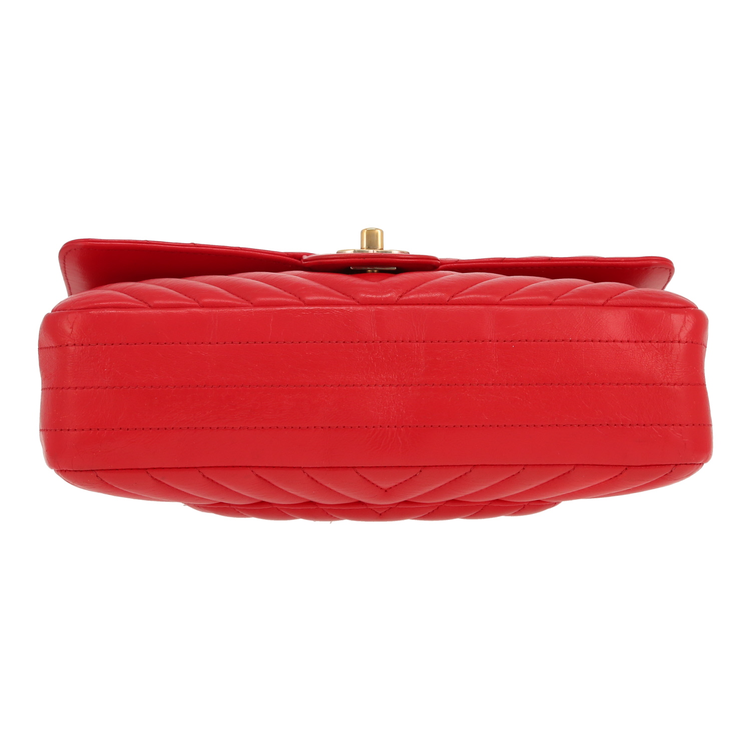 Bolso de mano Chanel  Timeless Classic en cuero acolchado con motivos de espigas rojo - Detail D1