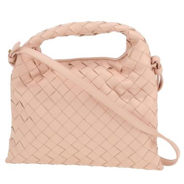 Bottega Veneta  Mini sac Hop shoulder bag  in pink intrecciato leather
