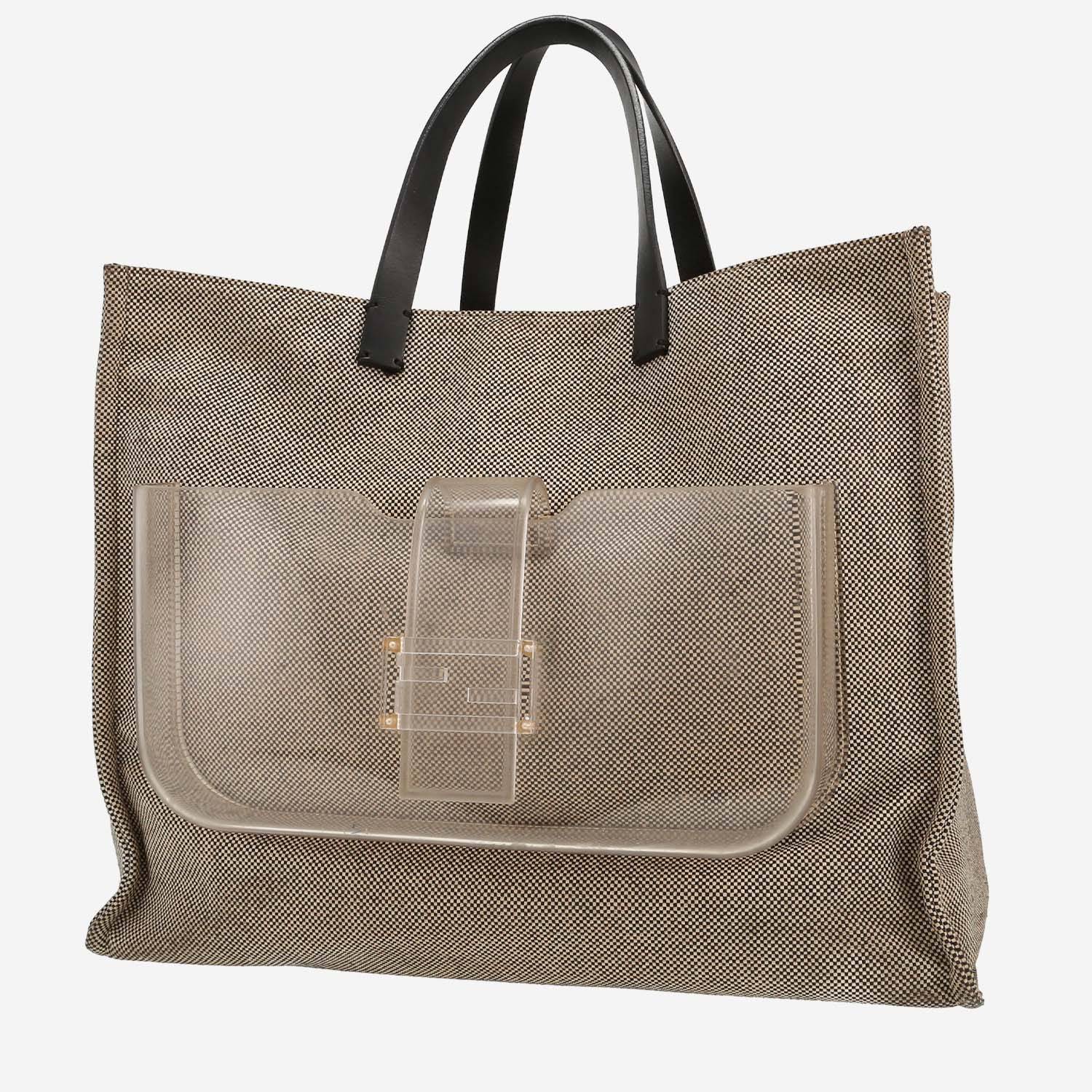 Bolso Cabás Fendi   en lona beige