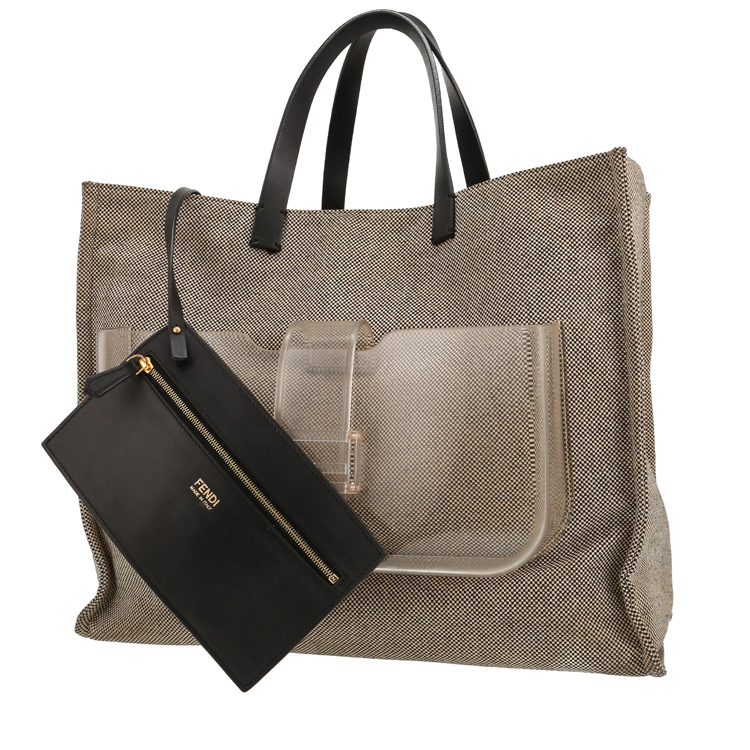 Bolso Cabás Fendi   en lona beige - Detail D4