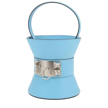 Borsa Hermès  Médor in pelle Epsom blu Celeste