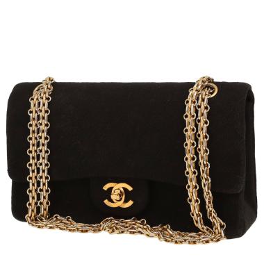 Borsa a tracolla Chanel  Timeless Petit in tela jersey nera