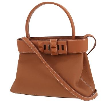 Bolso de mano Hermès  Médor en cuero togo color oro