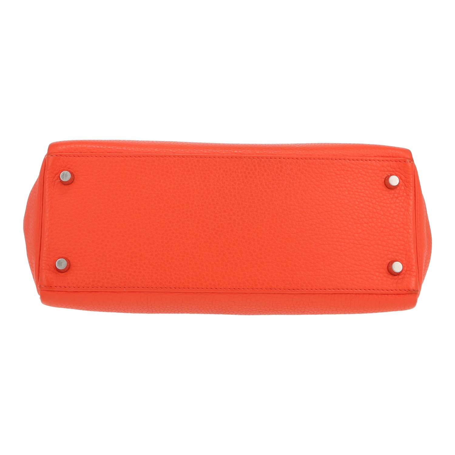 Hermès  Kelly 28 cm handbag  in orange togo leather - Detail D1