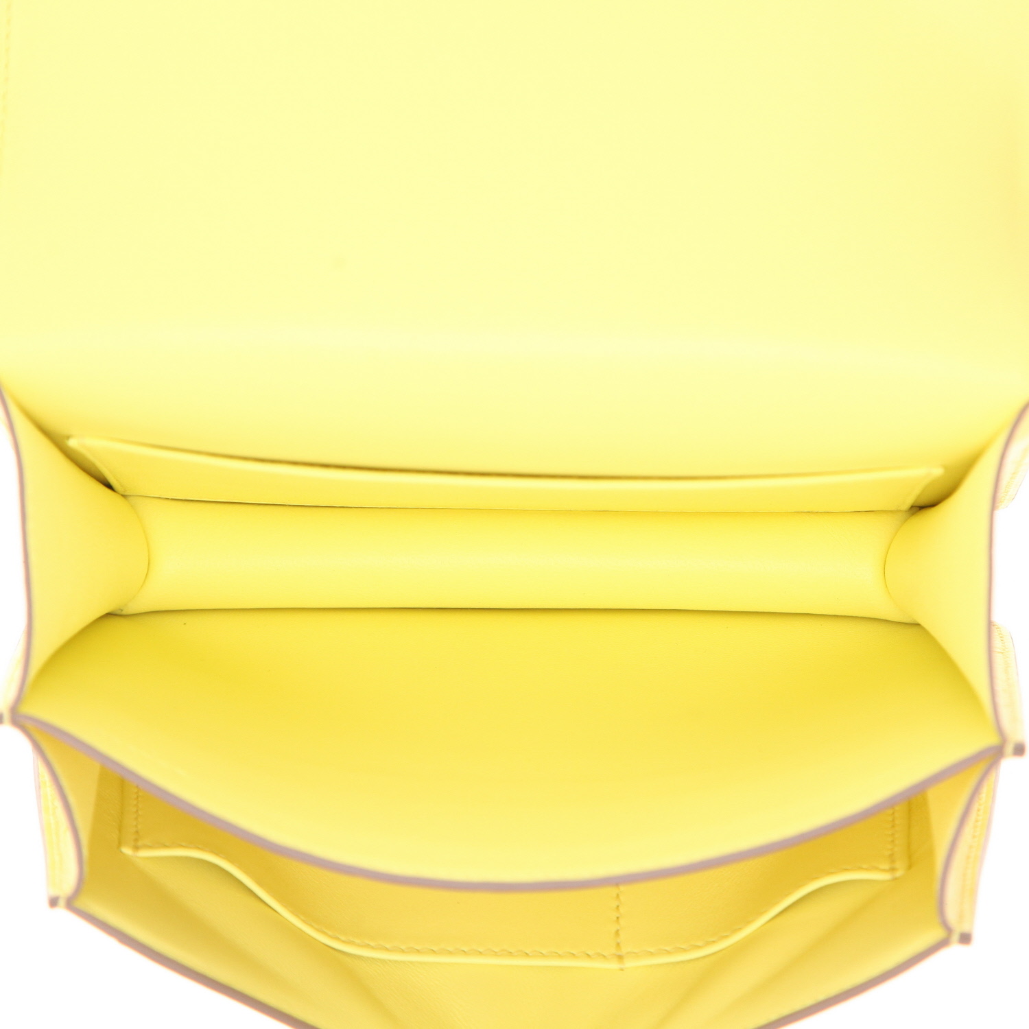 Hermès  Constance handbag  in Jaune Limoncello ostrich leather - Detail D3