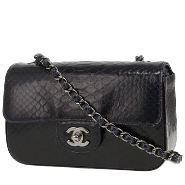Sac bandoulière Chanel  Mini Timeless en python bleu-marine
