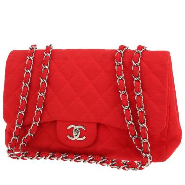 Bolso bandolera Chanel  Timeless Jumbo en tejido jersey rojo