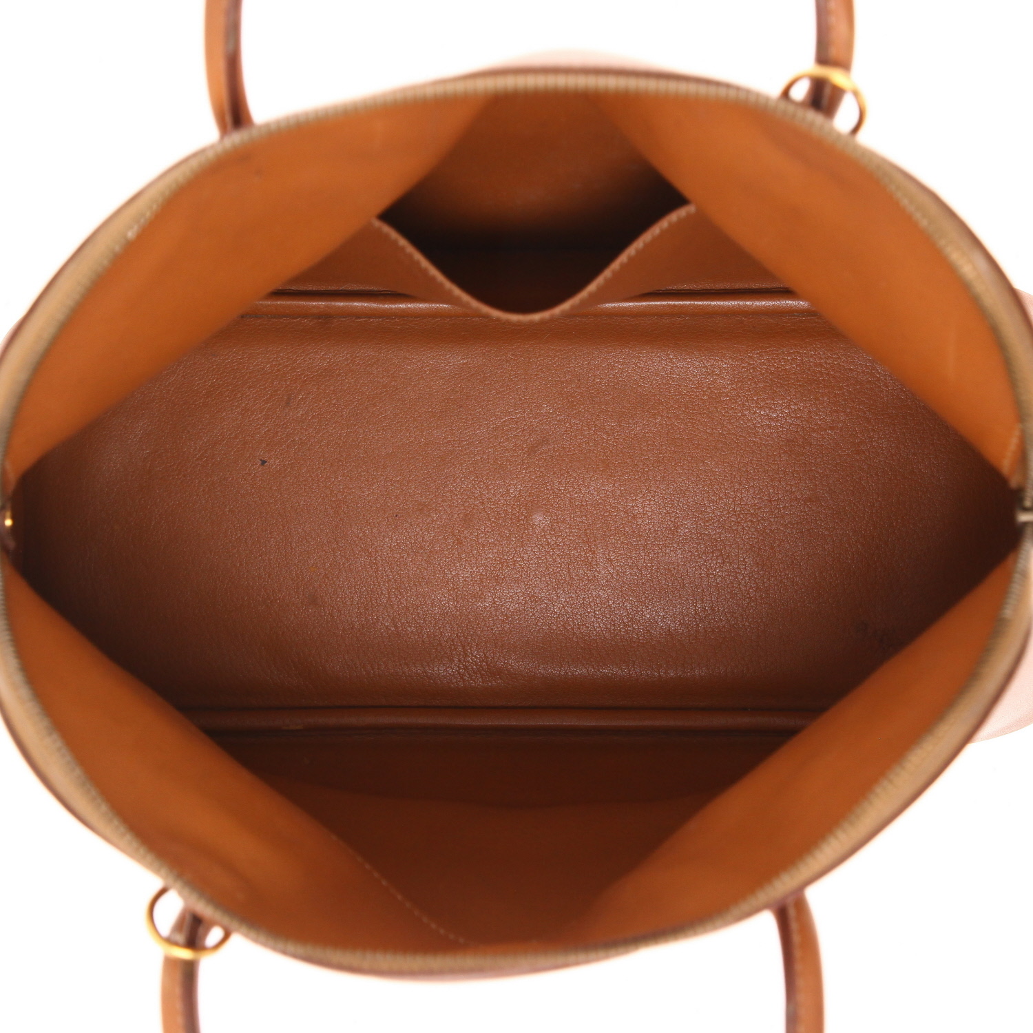 Bolso de mano Hermès  Bolide 35 cm en cuero swift color oro - Detail D3