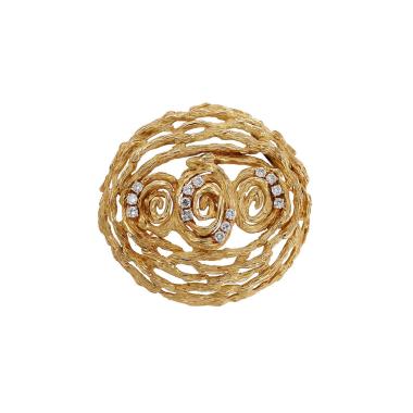 Spilla Chaumet  in oro giallo e diamanti