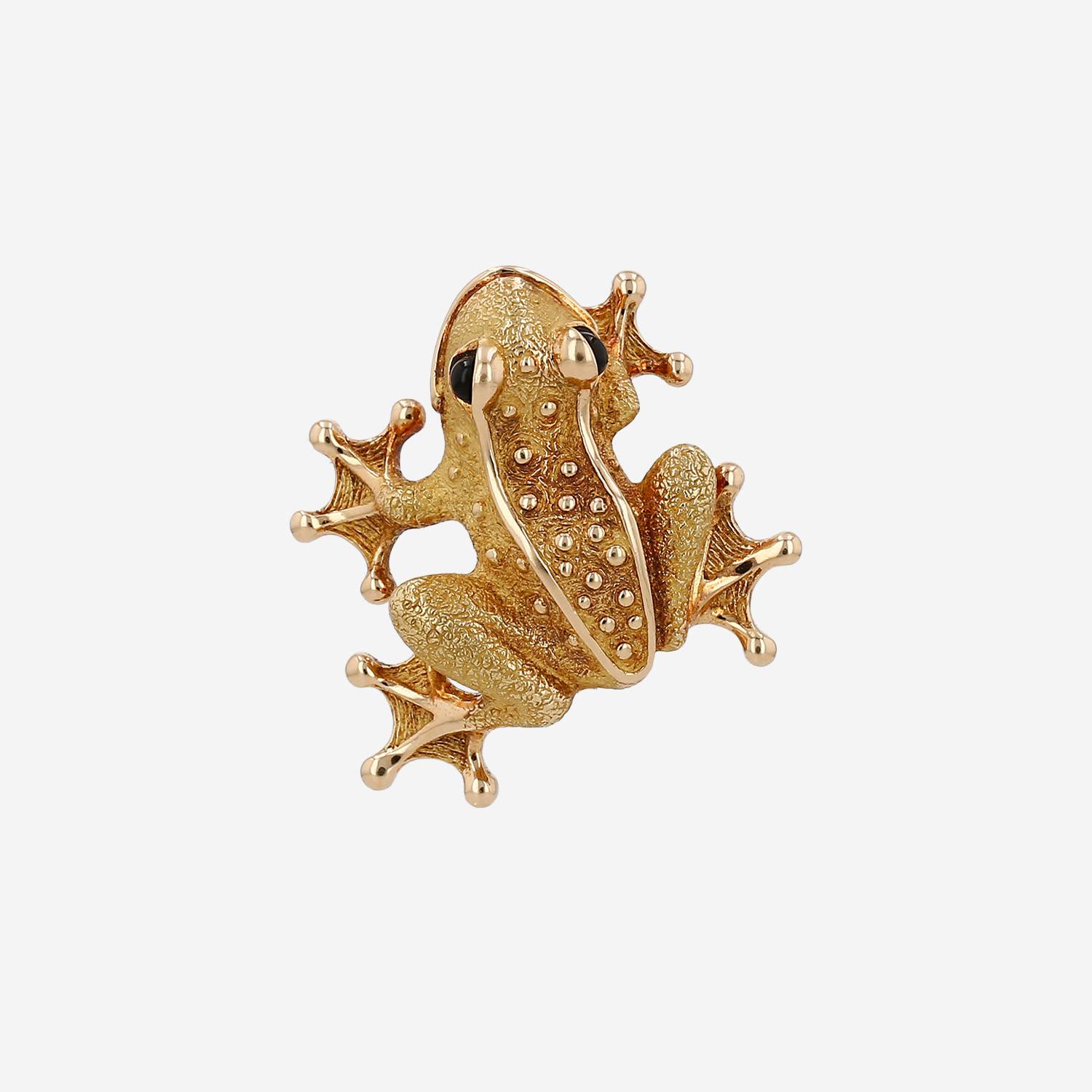 Broche Chanel de oro amarillo y ónix