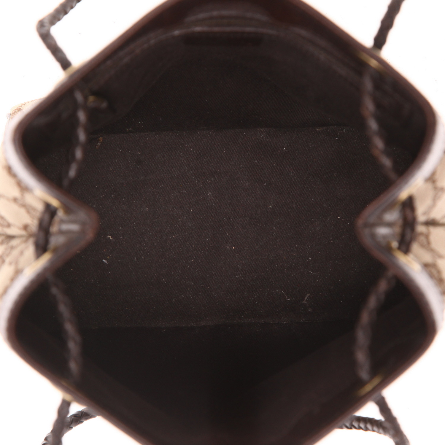 Borsa Gucci   in tela "sûpreme GG" beige e pelle marrone - Detail D3