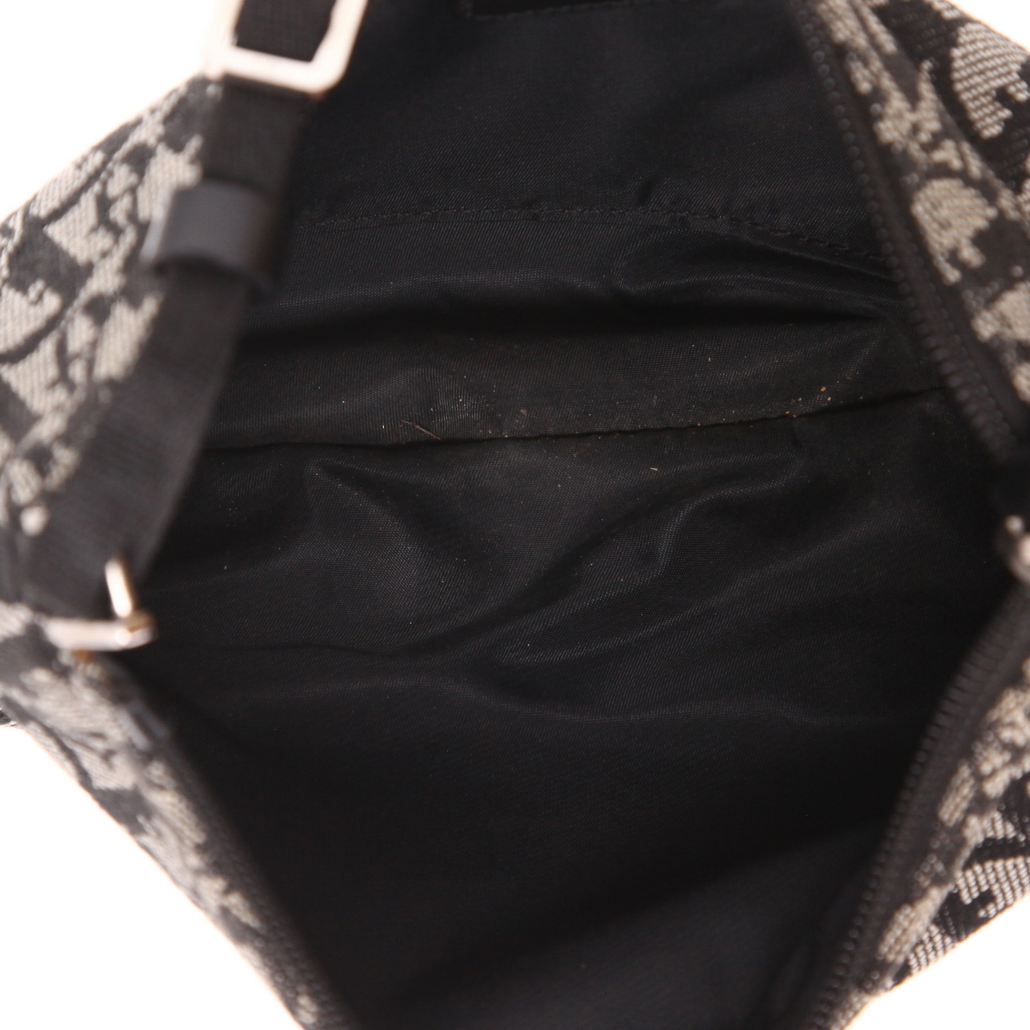 Bolso de mano Dior   en lona Monogram Oblique azul marino - Detail D3