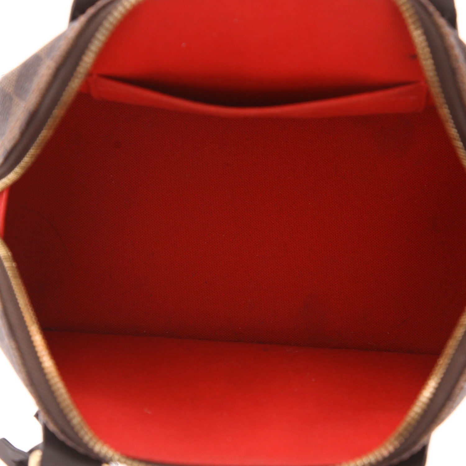 Bolso de mano Louis Vuitton  Alma BB en lona a cuadros ébano y cuero marrón - Detail D3