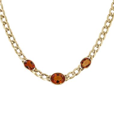 Collar Vintage  de oro amarillo y citrinos