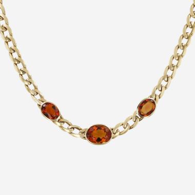 Collana Vintage  in oro giallo e quarzi citrini