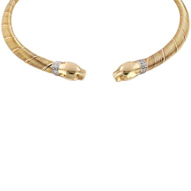 Girocollo semirigido Cartier Cougar in 3 ori e diamanti