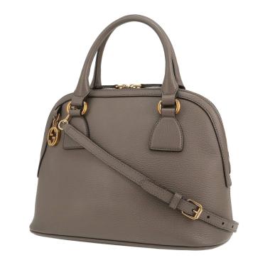 Gucci   handbag  in grey grained leather