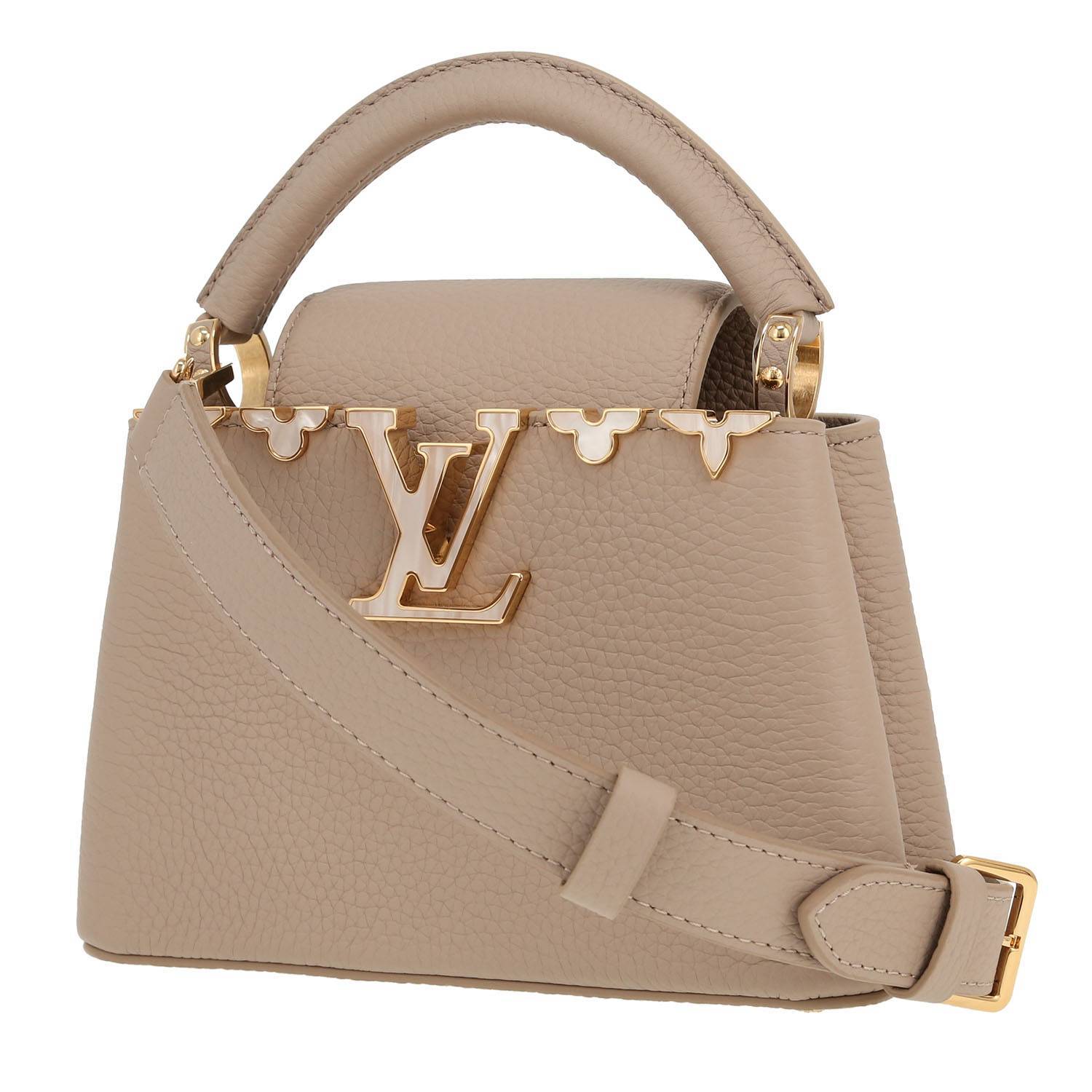 Sac Louis Vuitton Capucines Mini Taupe Occasion