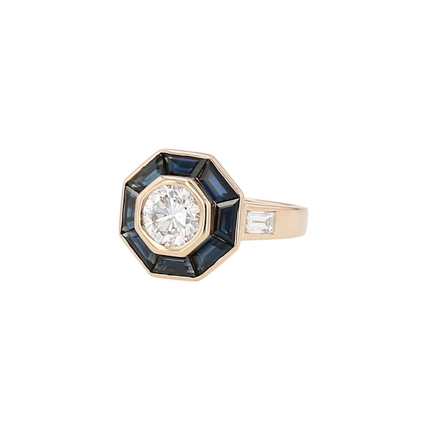 Bague Mellerio or jaune diamant saphirs occasion Bague Mellerio or jaune diamant saphirs occasion