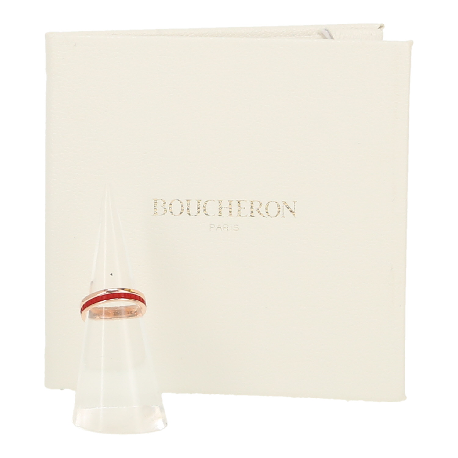 Anello Boucheron Quatre Red Edition in oro rosa e ceramica rosso - Detail D2