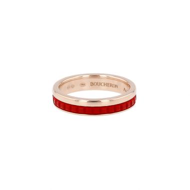 Anello Boucheron Quatre Red Edition in oro rosa e ceramica rosso