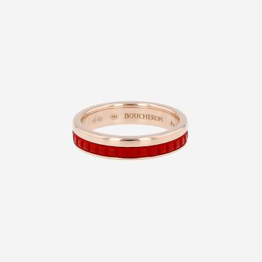 Bague Boucheron Quatre Red Edition en or rose et céramique rouge