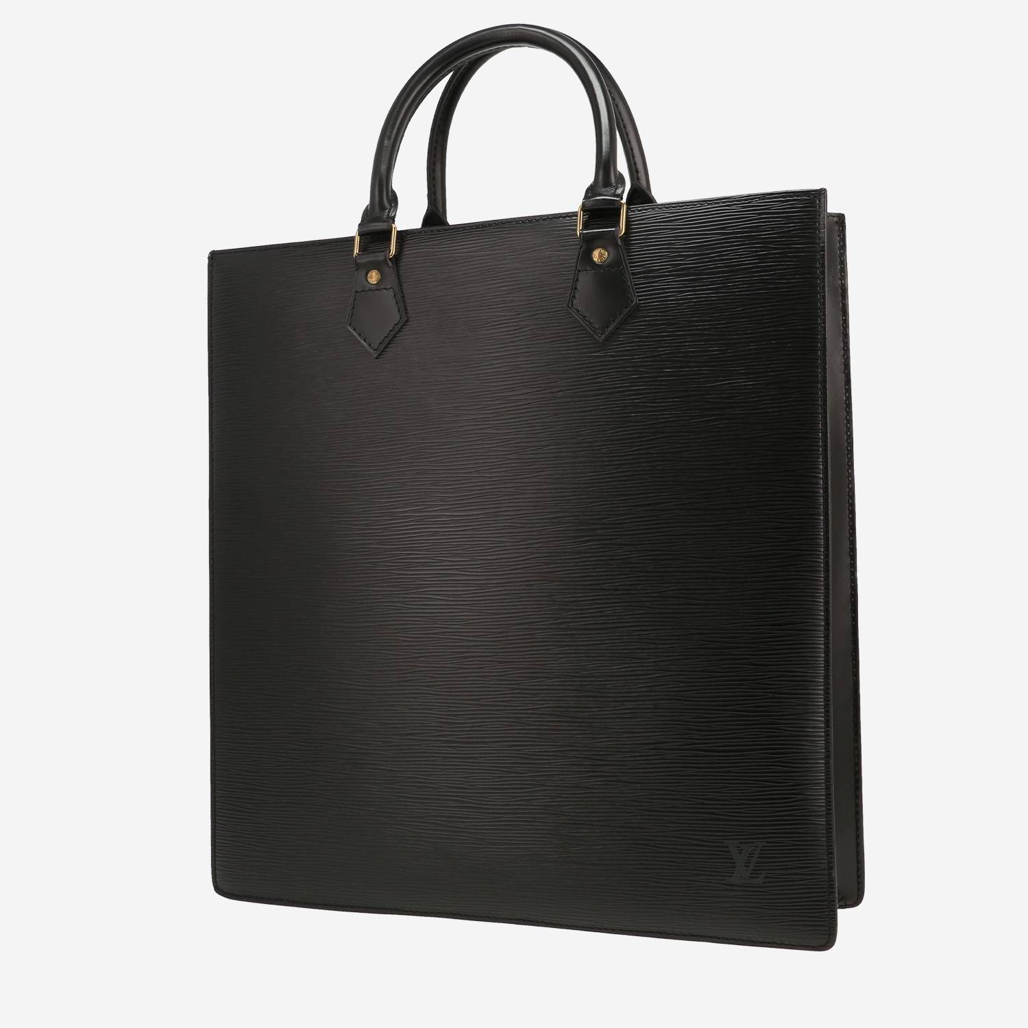 Bolso de mano Louis Vuitton  Sac Plat en cuero Epi negro