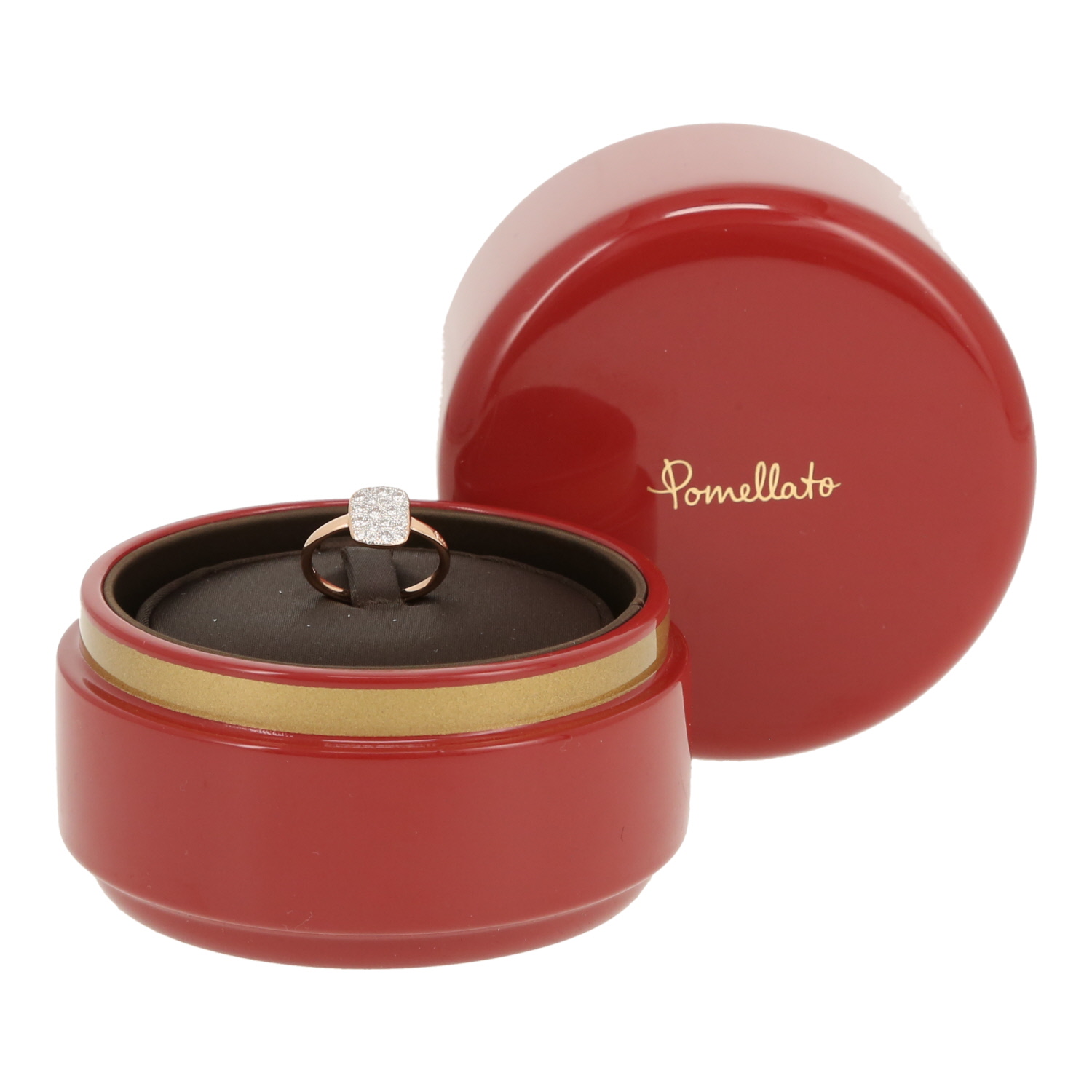 Bague Pomellato Sabbia en or rose, or blanc et diamants - Detail D2