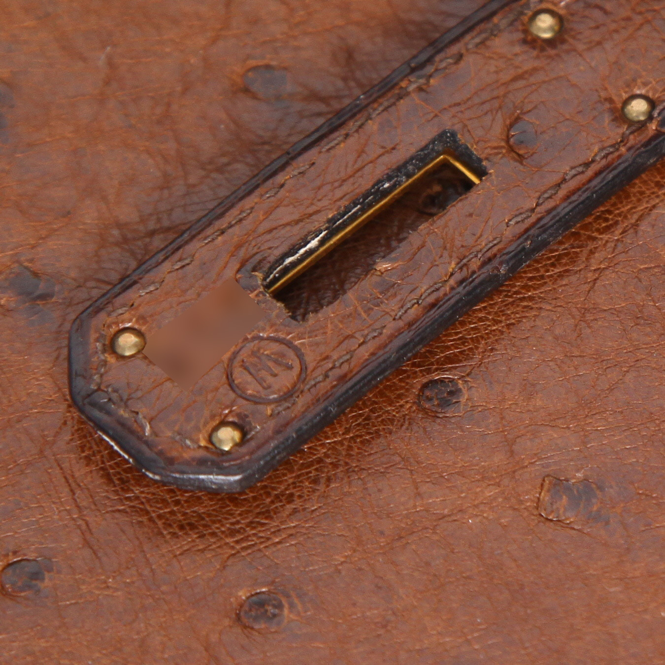 Borsa Hermès  Kelly 28 cm in struzzo marrone - Detail D4