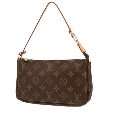 Sac à main Louis Vuitton  Pochette accessoires en toile monogram marron et cuir naturel