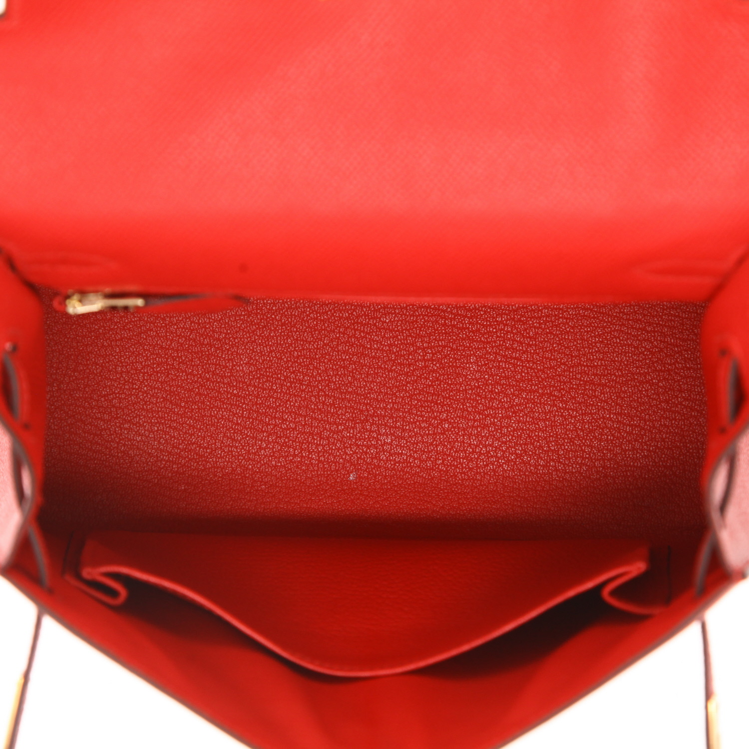 Borsa Hermès  Kelly 25 cm in pelle Epsom Rouge Radieux - Detail D3