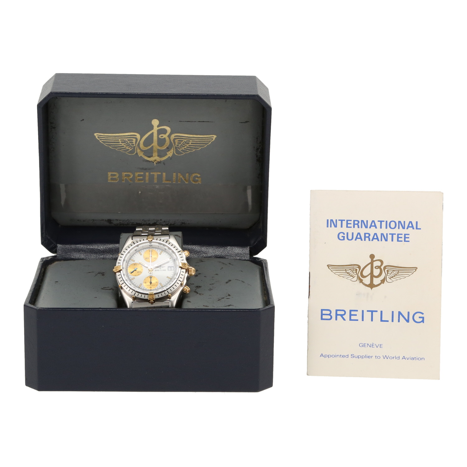 Montre Breitling Chronomat en acier et plaqué or Ref: Breitling - 81950  Vers 1990