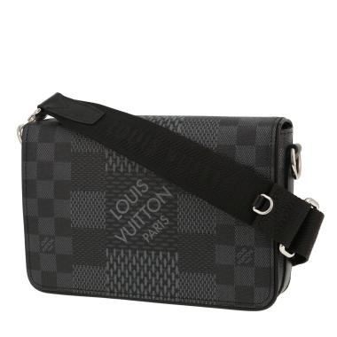 Bolso bandolera Louis Vuitton  Messenger en lona a cuadros negra y gris