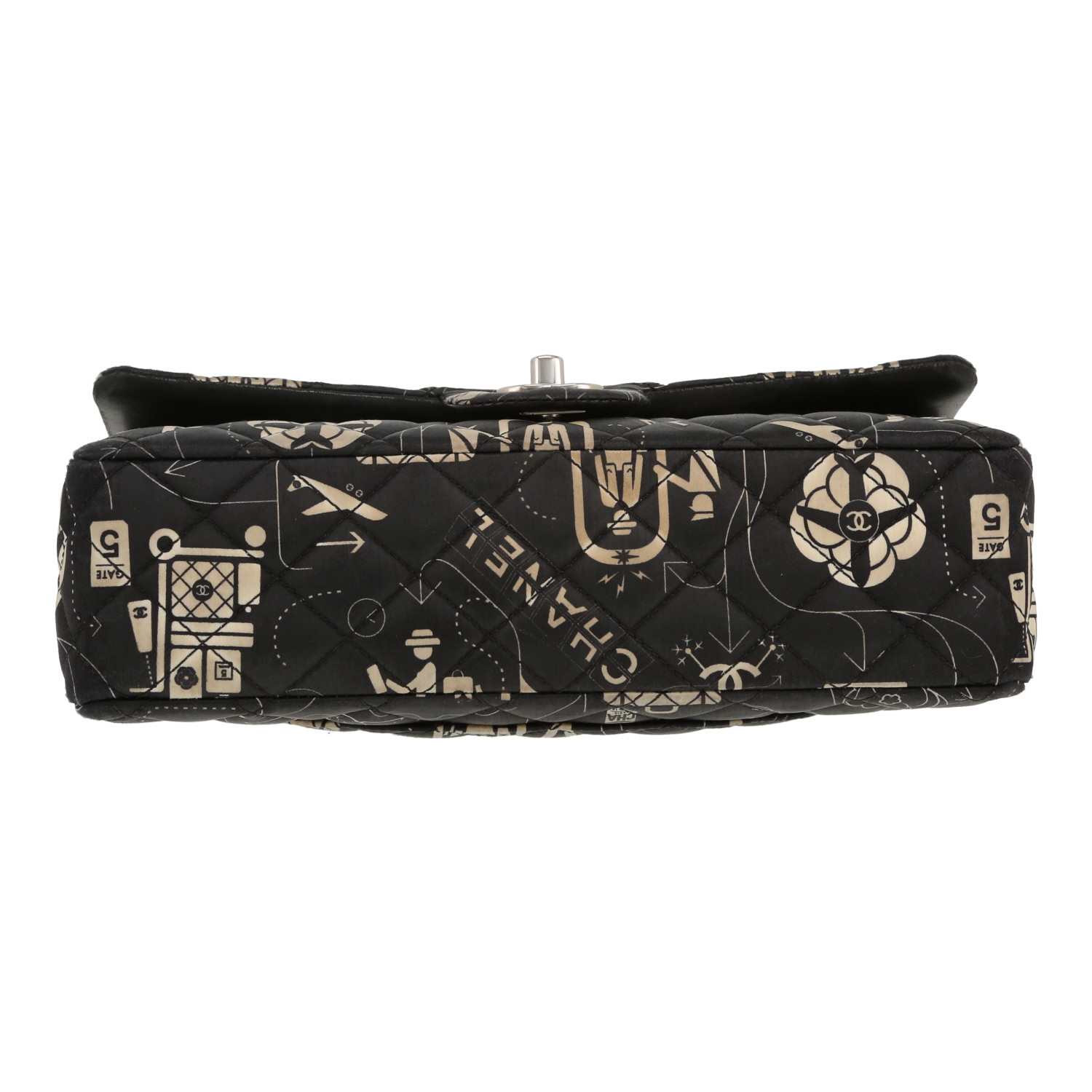 Bolso de mano Chanel  Timeless en lona acolchada negra - Detail D1