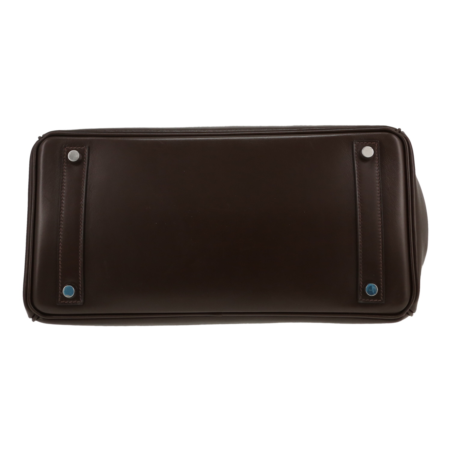 Hermès  Haut à Courroies 32 cm handbag  in brown box leather - Detail D1