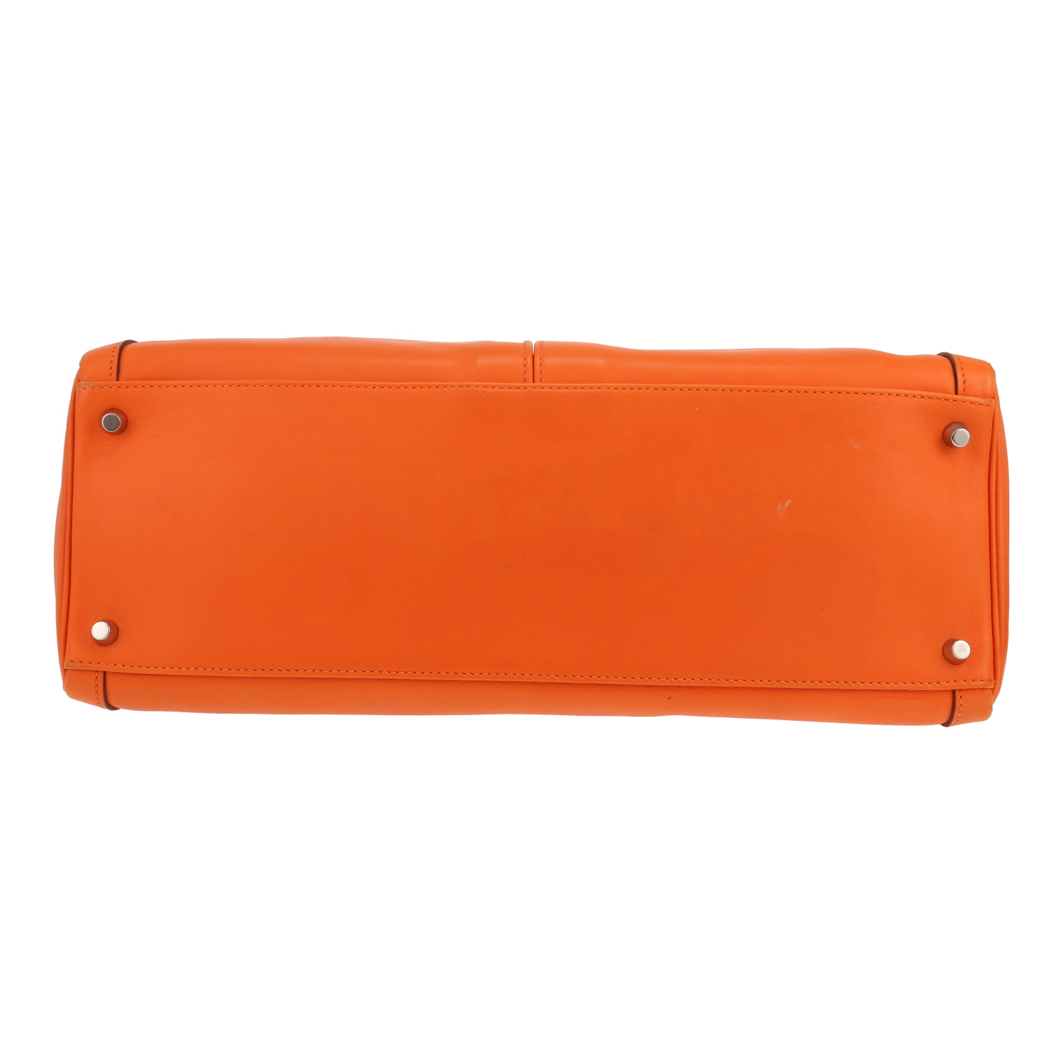 Hermès  Kelly Lakis handbag  in orange leather - Detail D1