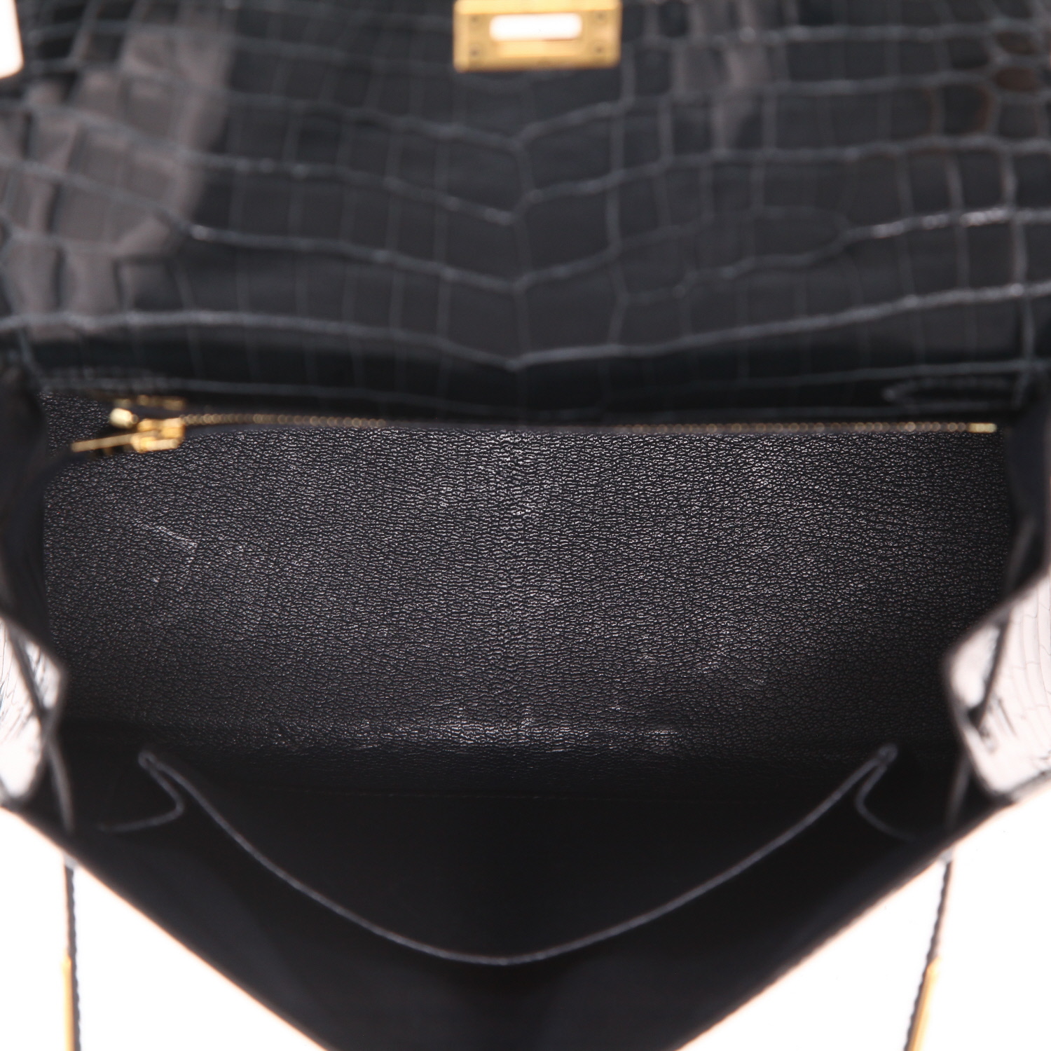 Hermès  Kelly 25 cm handbag  in Vert Rousseau niloticus crocodile - Detail D3